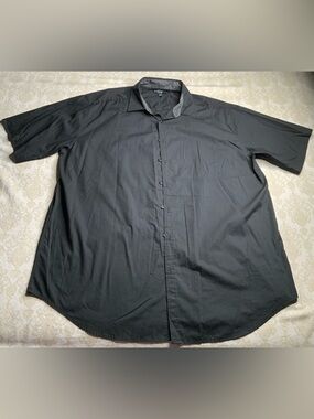 Beverly Hills Polo Club Men’s 3XLB Black Button Down Shirt Short Sleeve